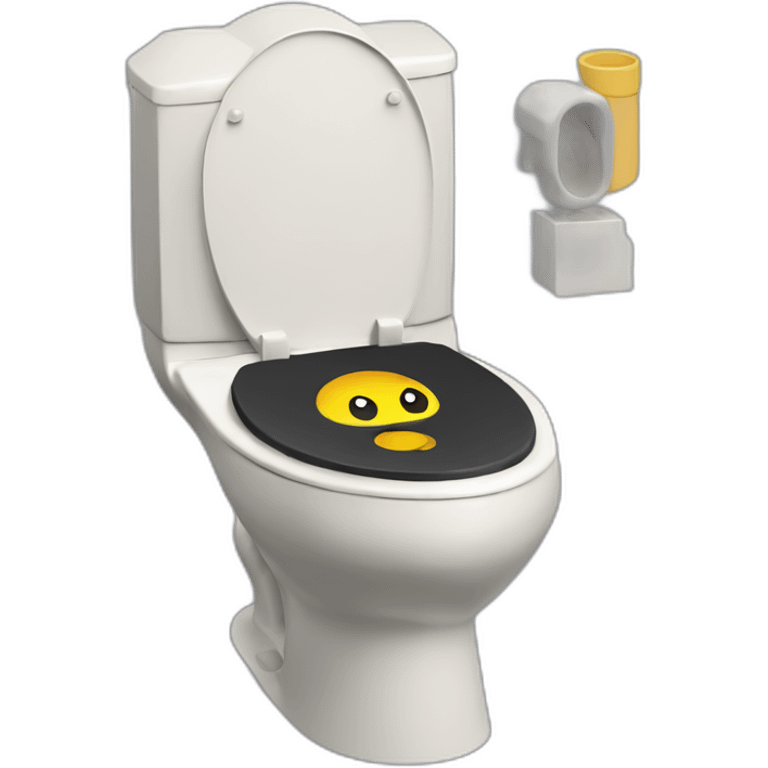 toilet with umbreon head atop isometric emoji