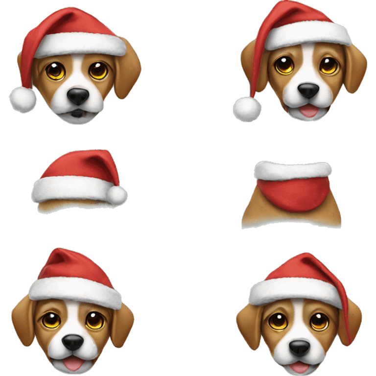 Dog in Santa hat emoji