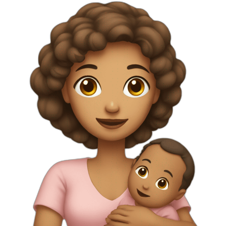 A woman with an infant emoji