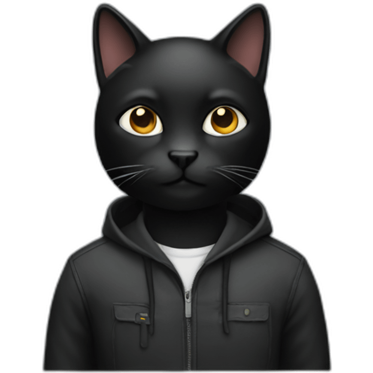 Black cat developer emoji