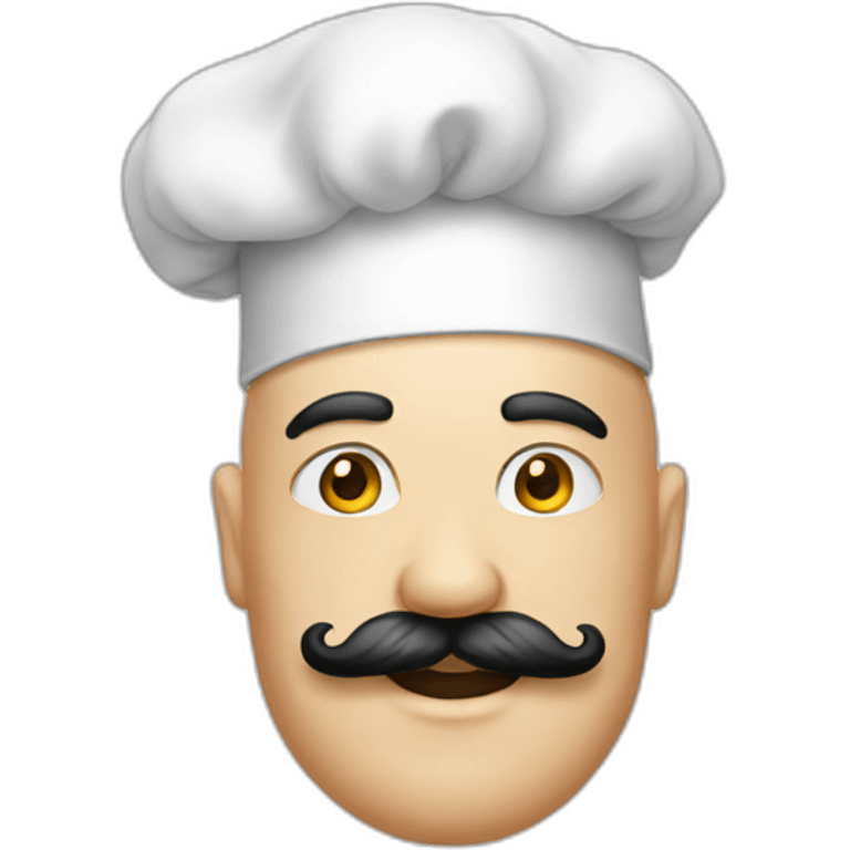 Bald chef moustache tattoos emoji