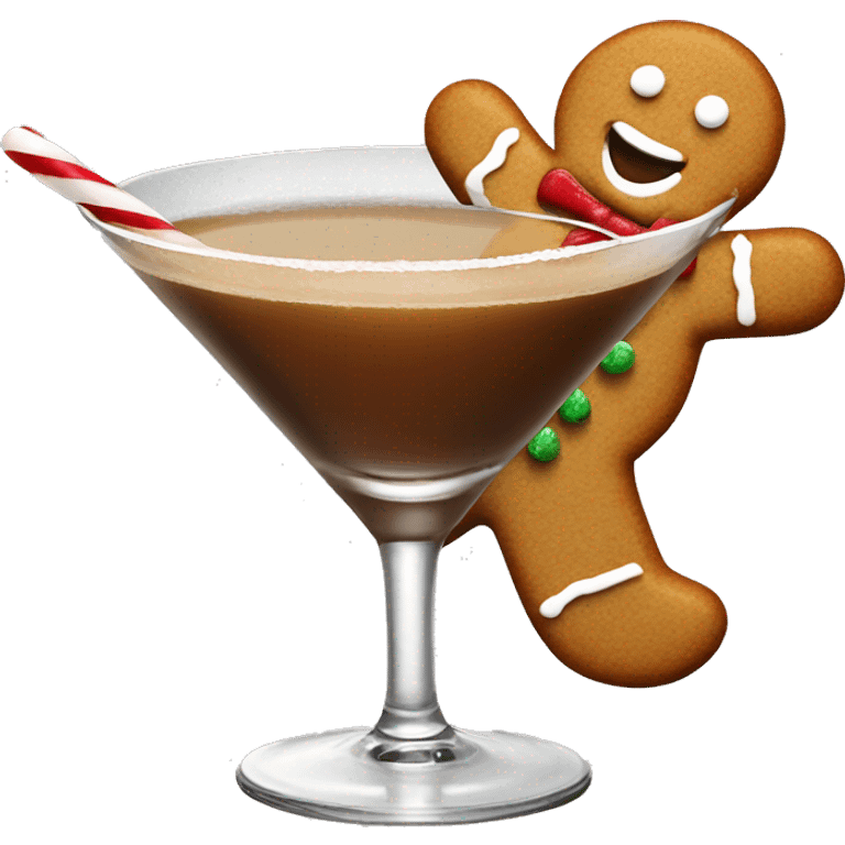 Gingerbread man martini emoji