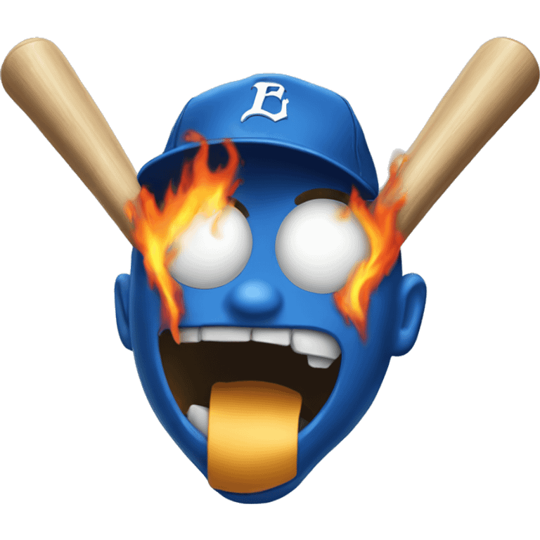 Blue fire baseball emoji