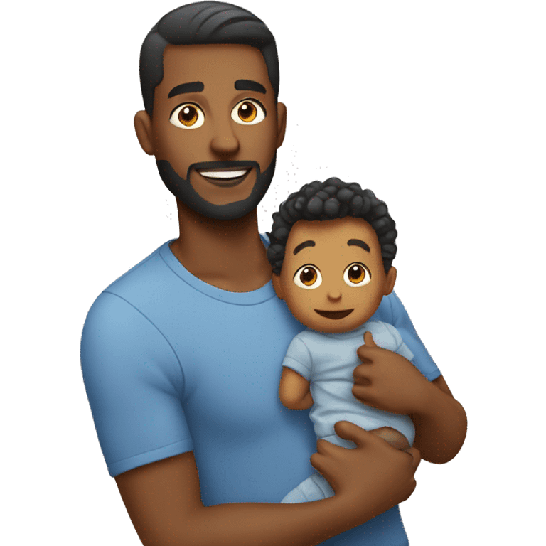 Dad with baby boy emoji