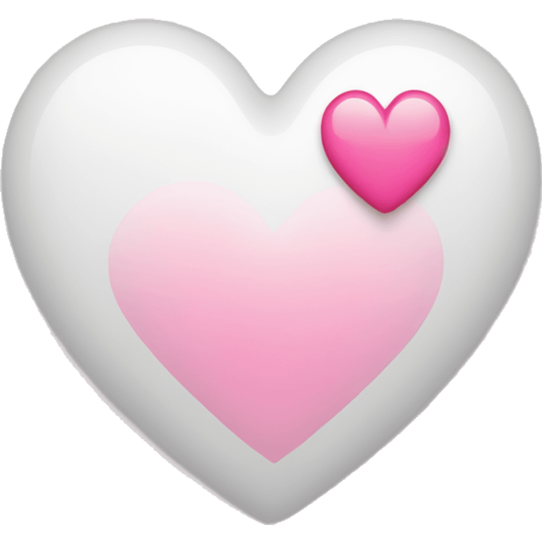 white letter with a pink heart on the middle emoji