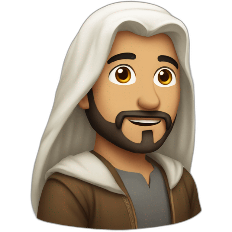 Arabic guy with long bear and long hear emoji