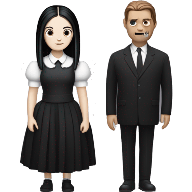 Wednesday addams with the thing emoji