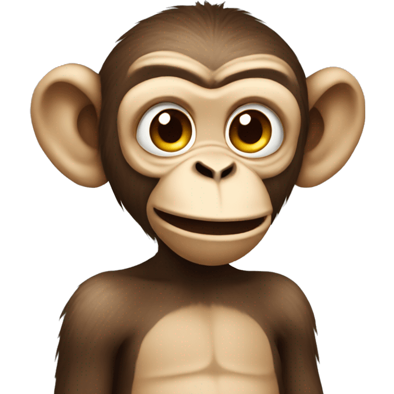 a monkey with a cheeky  emoji