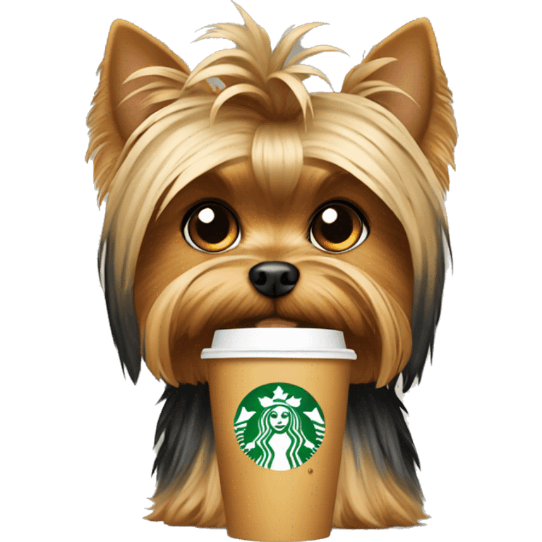 yorki with starbucks emoji