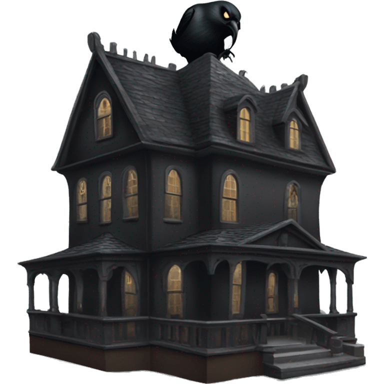 Side view Nevermore Academy. Haunted Addams house.  emoji