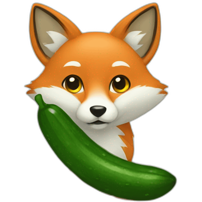 fox and cucumber emoji