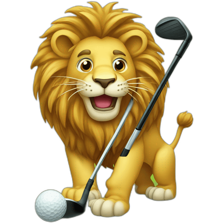 Lion playing golf emoji