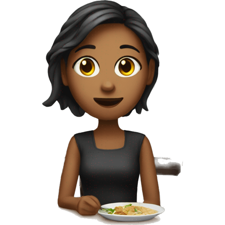 Girl in restaurant  emoji