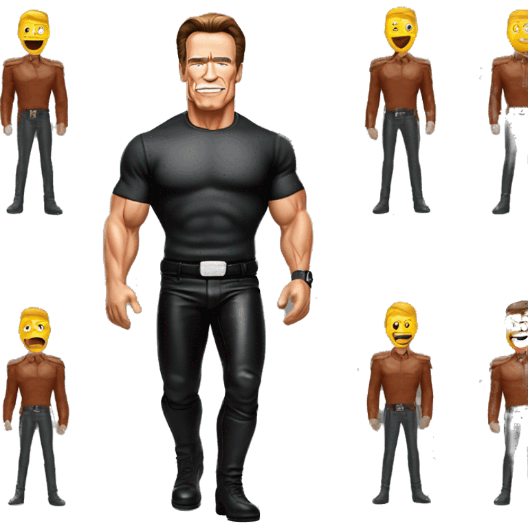 Arnold Schwarzenegger with German leather pants emoji