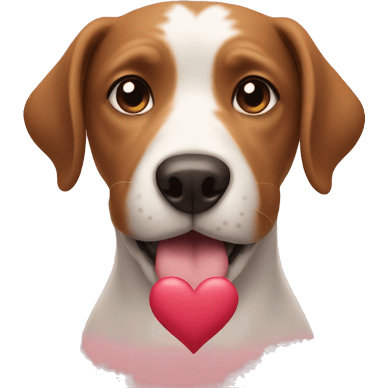 Dog with hearts emoji