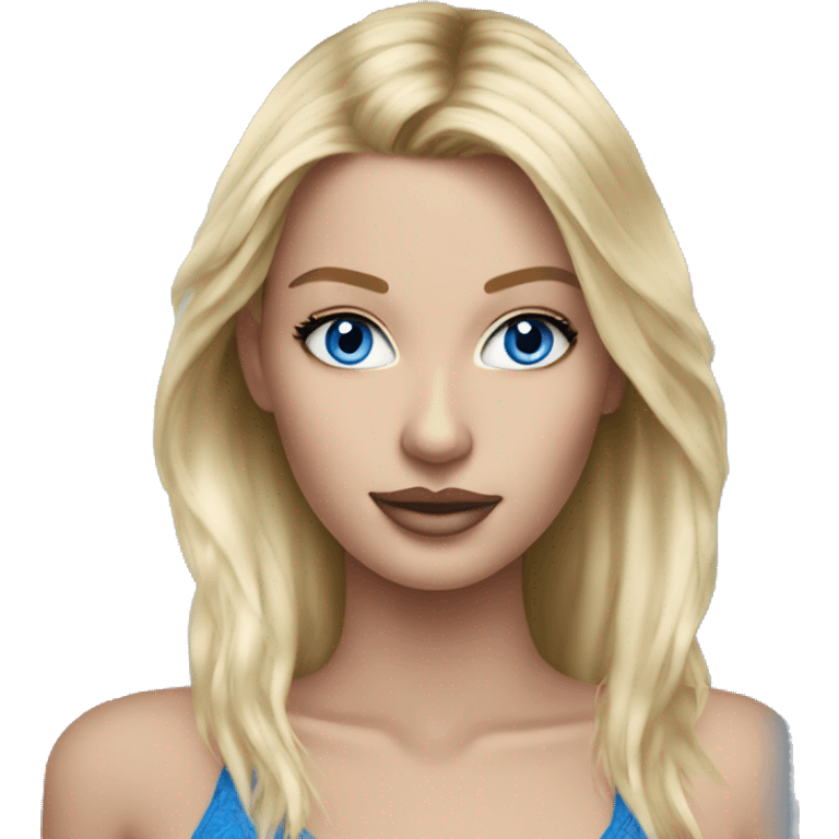 Realistic victoria secret model blonde blue eyes  emoji