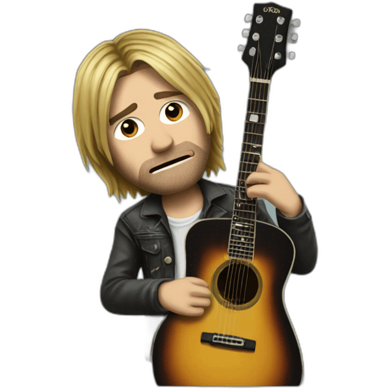 Kurt cobain with guitar emoji