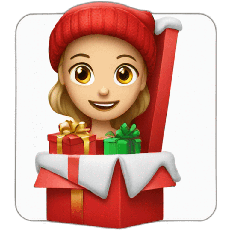 christmas girl in the red box emoji