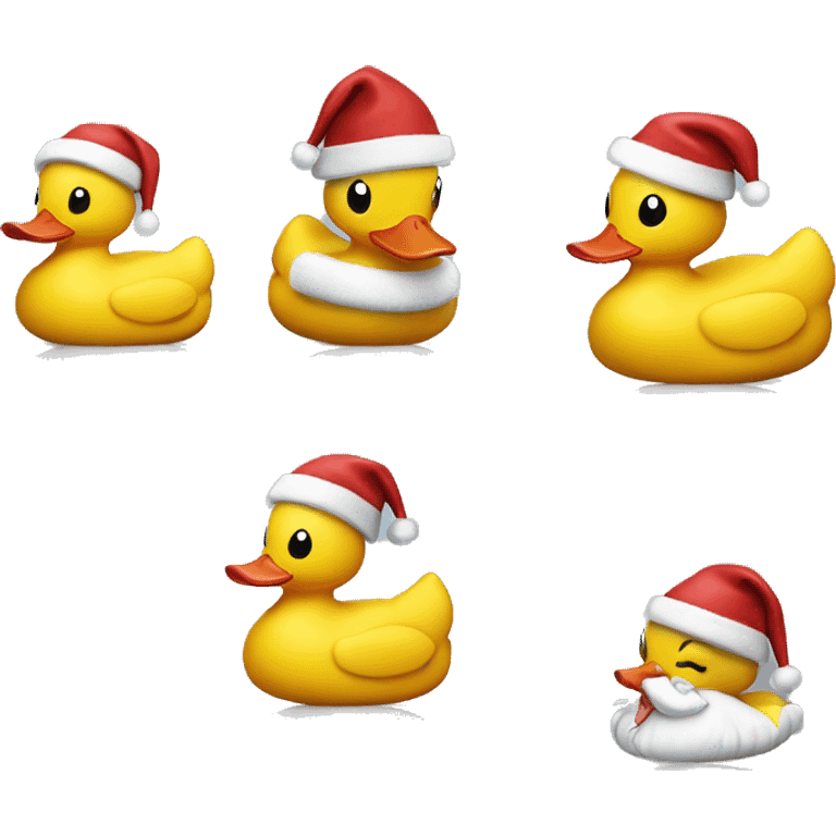 Rubber duck wearing a Santa hat emoji