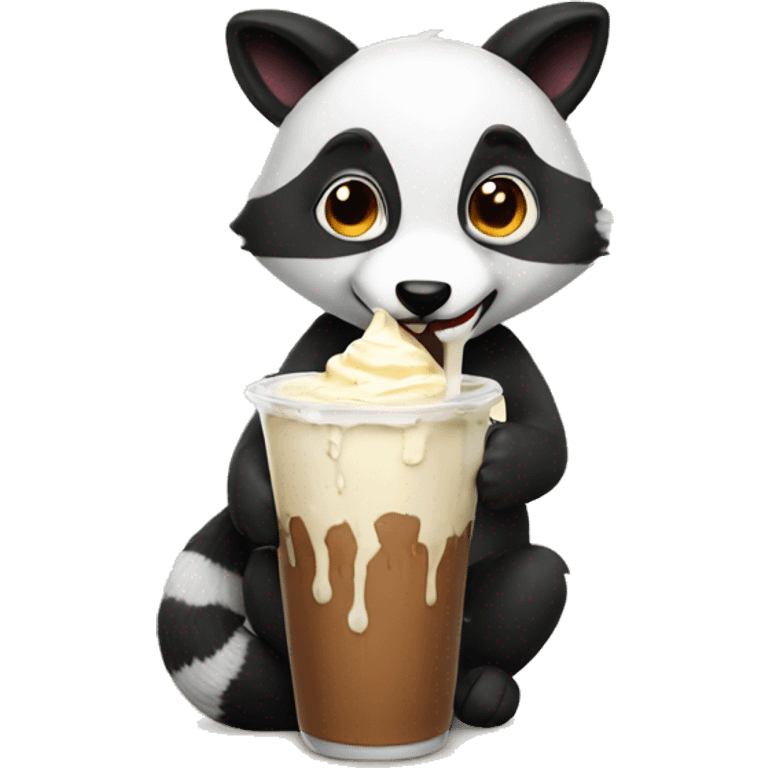 Foxpanda drinking milkshake  emoji