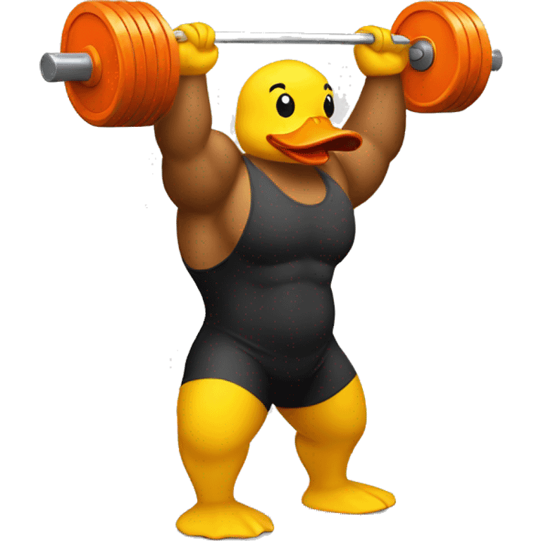 a rubber duck lifting weights emoji