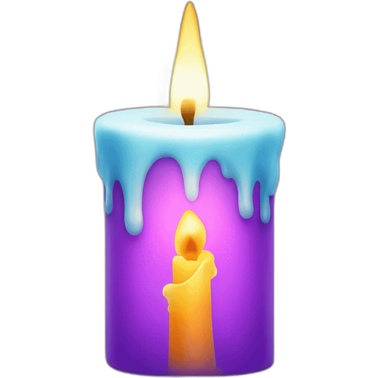 big candle with magic lights around emoji