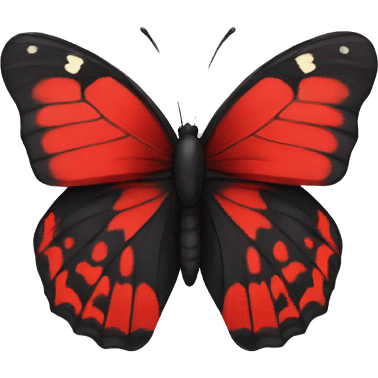 Black and red butterfly emoji