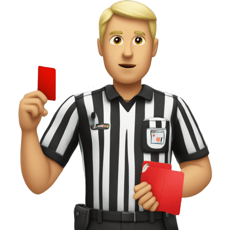 Referee drawing a red card emoji