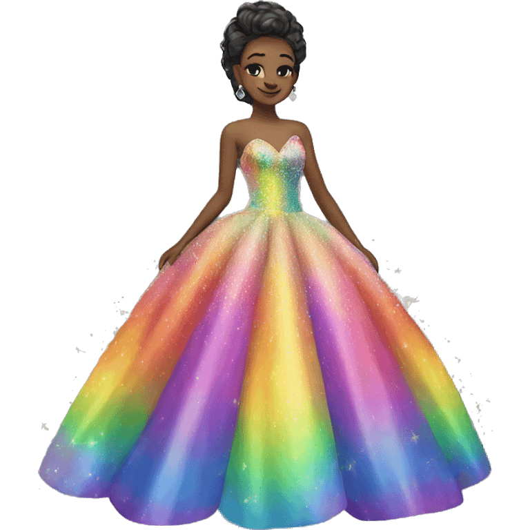 rainbow sparkle ball gown emoji