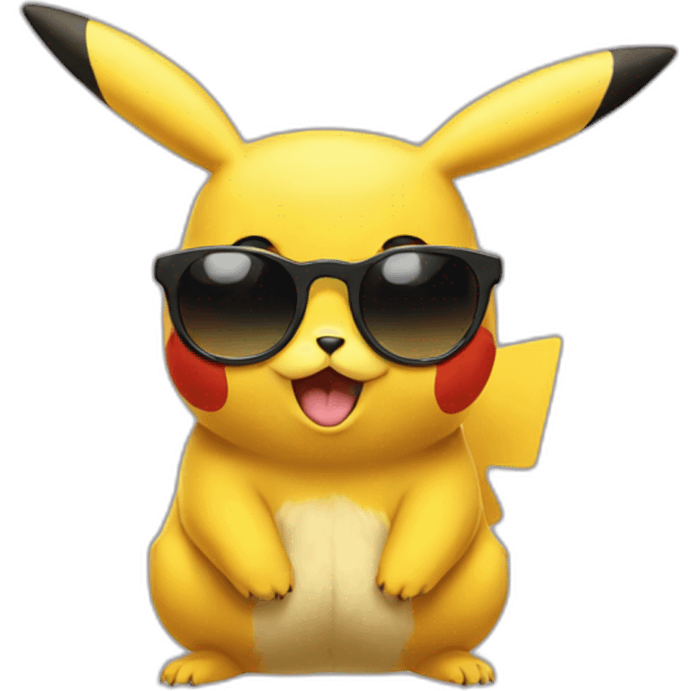 Pikachu with sunglasses  emoji