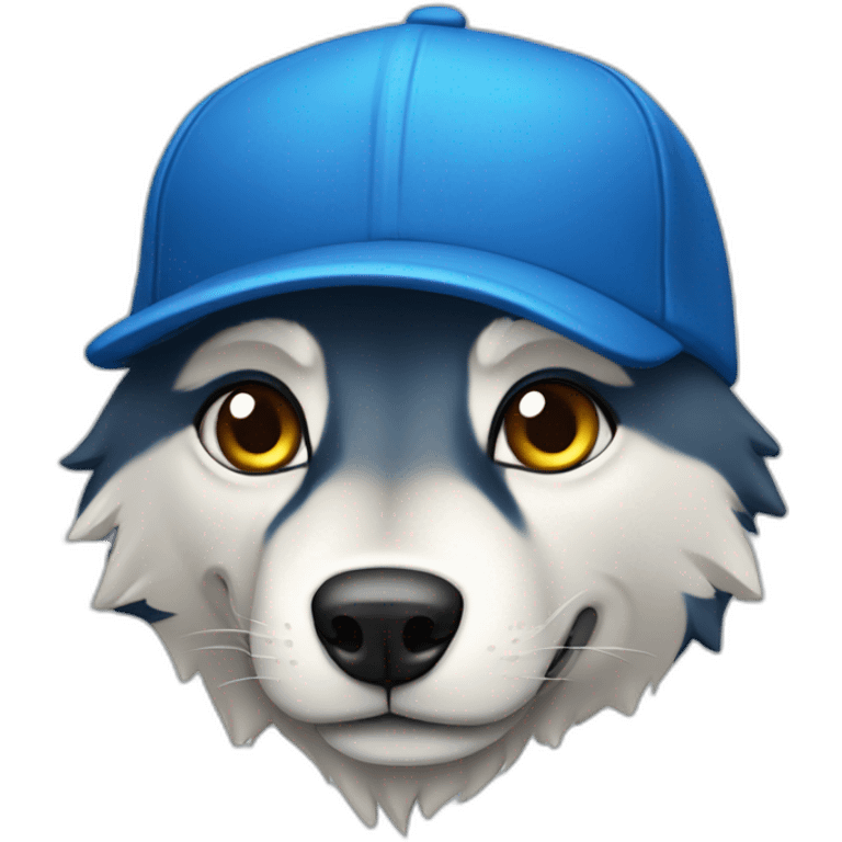 loup avec casquette bleue emoji