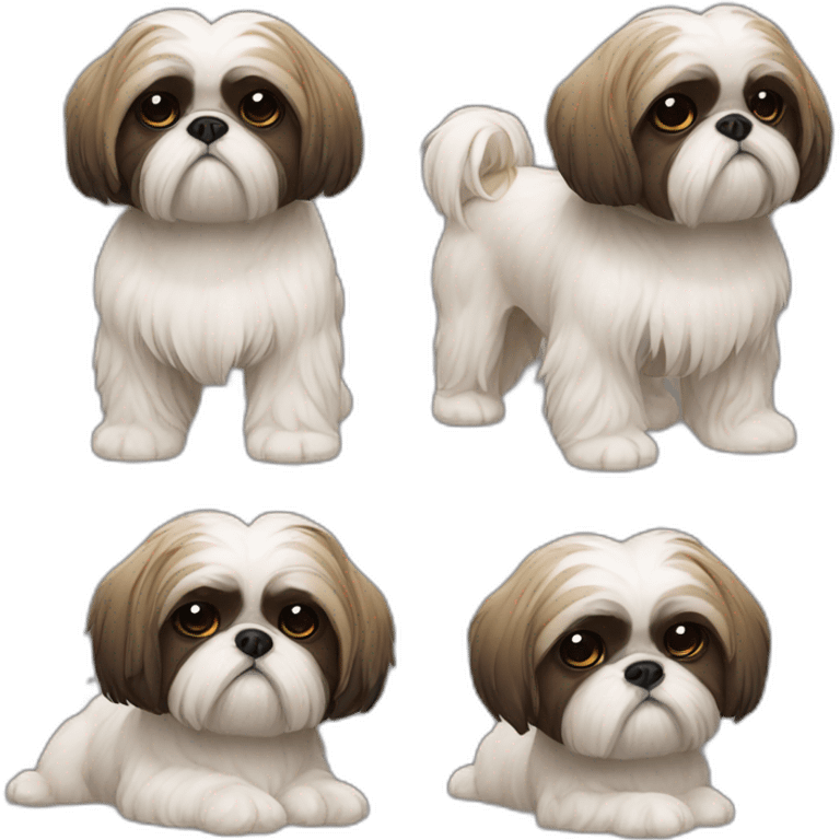 perrro shih tzu; pensando emoji