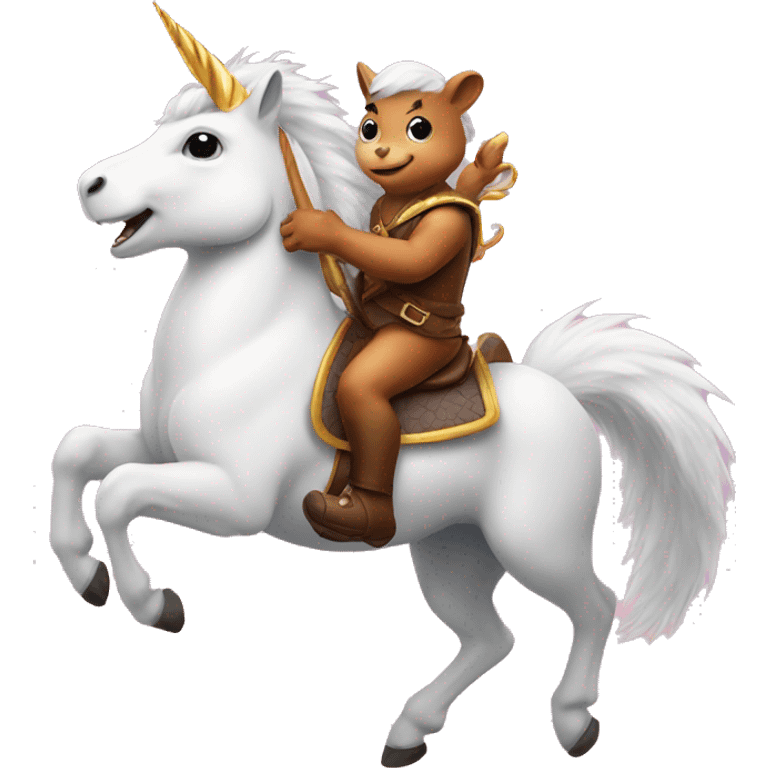 Squirrel riding unicorn emoji