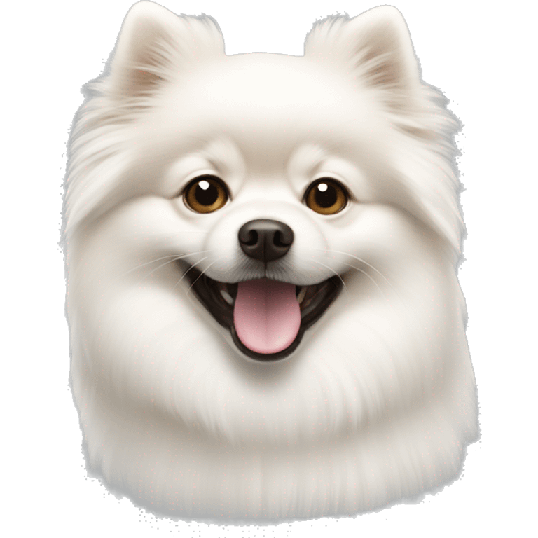 White Pomeranian spitz  emoji