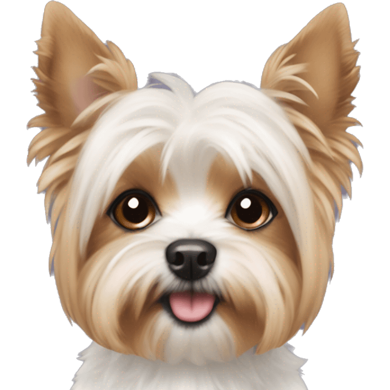 yorkie and bichon mix with long ears  emoji