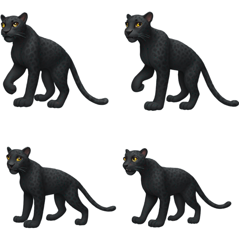 realistic winged black leopard emoji