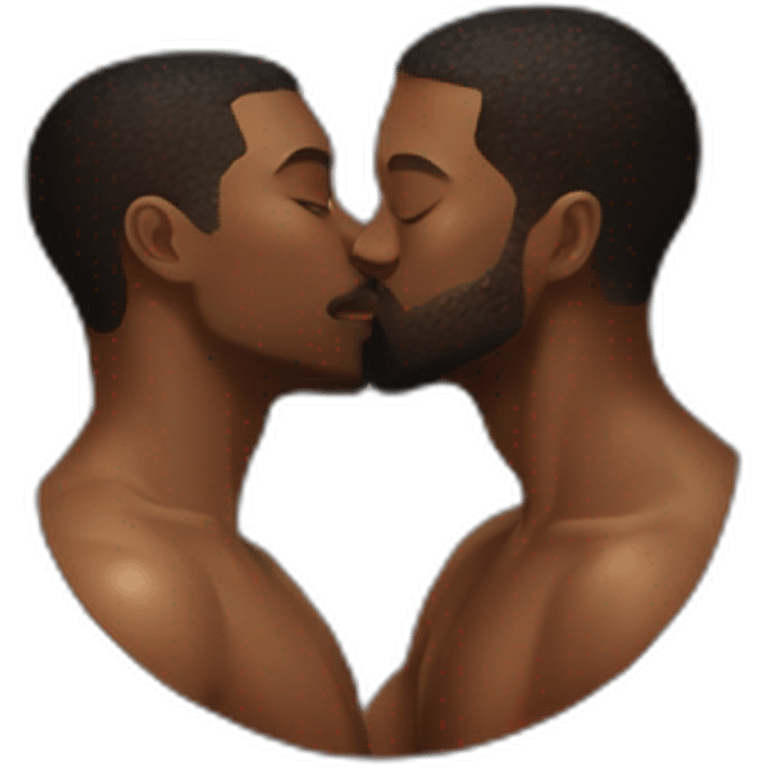 Black men kissin a peach emoji