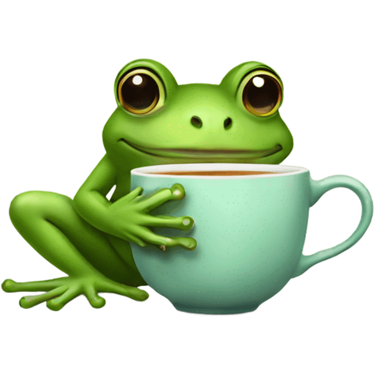 Frog drinking tea emoji