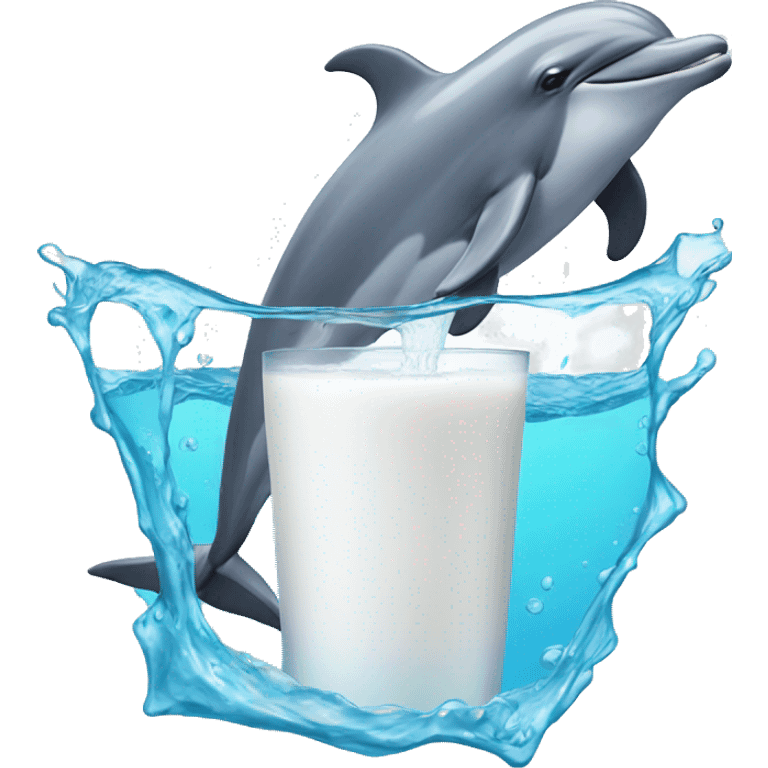 dolphin drinks milk emoji