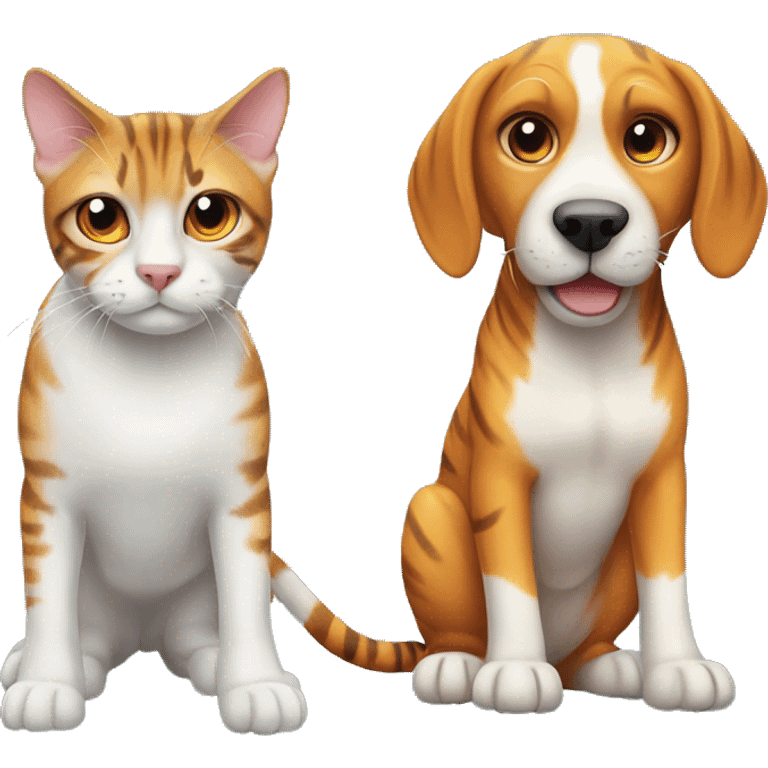 beagle and tiger cat emoji