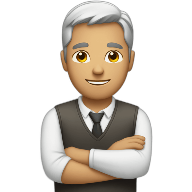 man with hands crossed in front of him emoji