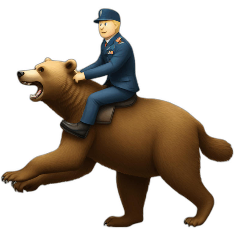 a bear that is riding putin emoji