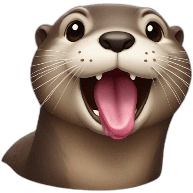 Otter sticking tongue out emoji