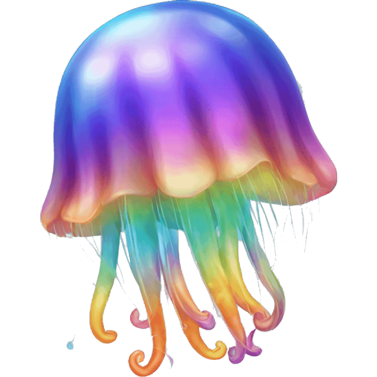 Gradient rainbow shimmery iridescent jellyfish emoji