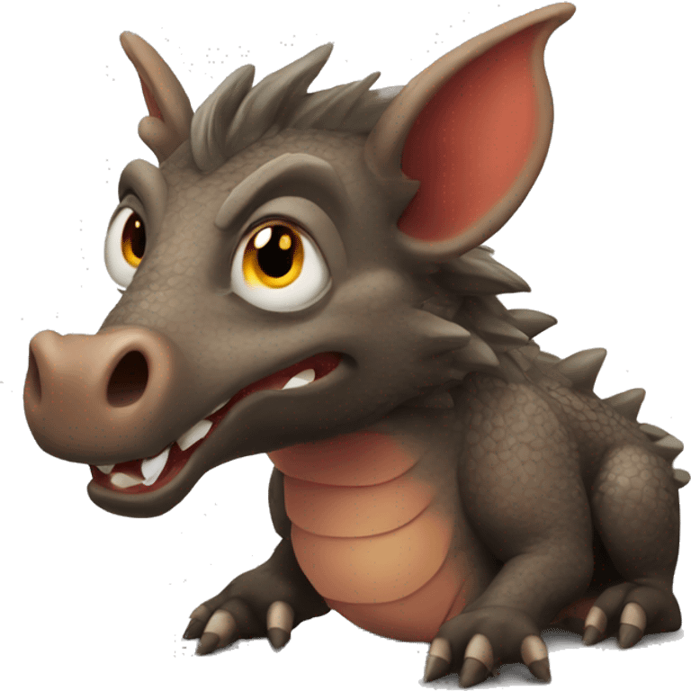 Dragon loving wild boar emoji