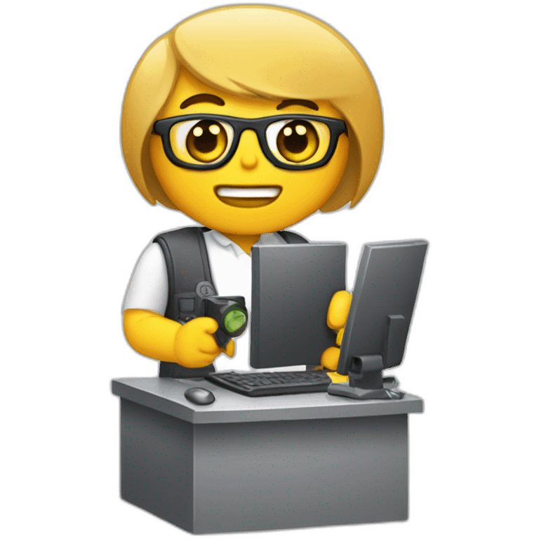 chico con computadora emoji