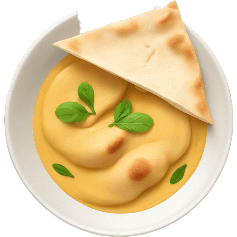 Hummus with pita emoji