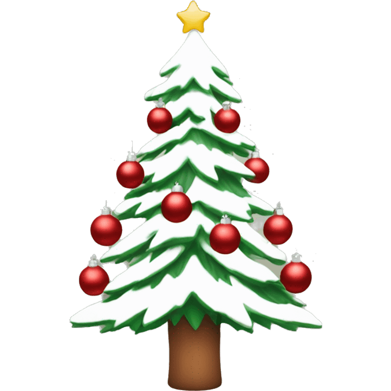 Christmas tree with red and white ornaments  emoji