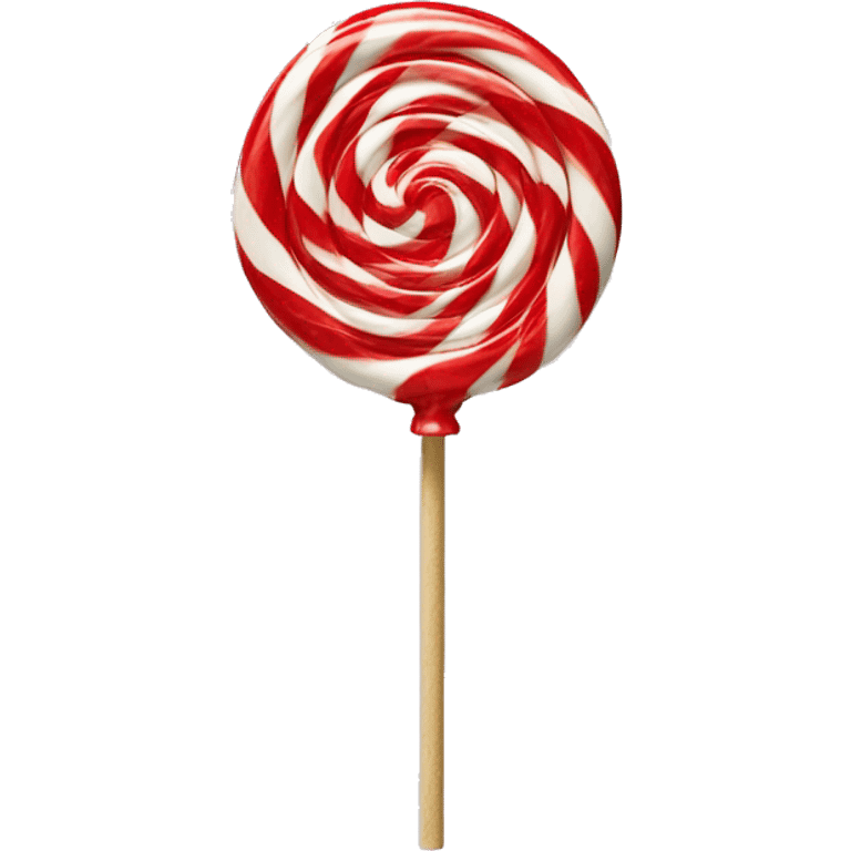 Red and White Swirled Lollipop on Stick
 emoji