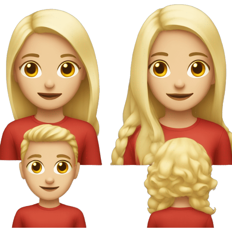 Blonde girl with red boy emoji